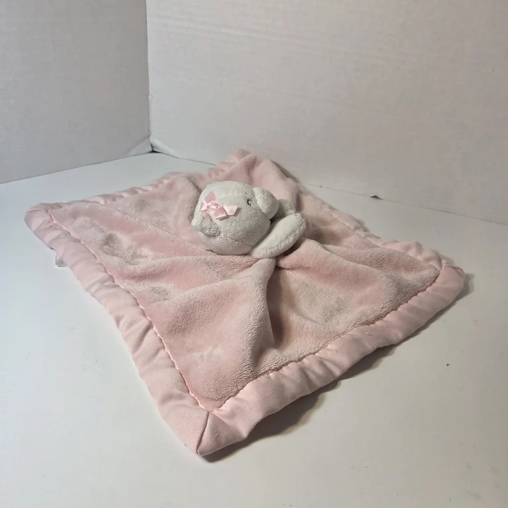 Carter's Baby Lovey Pink White Cat Security Blanket Lovey